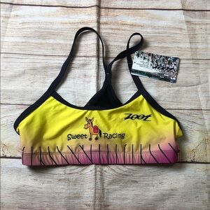 Zoot Women's Sweet Racing Bikini Top - Yellow and Pink 💜